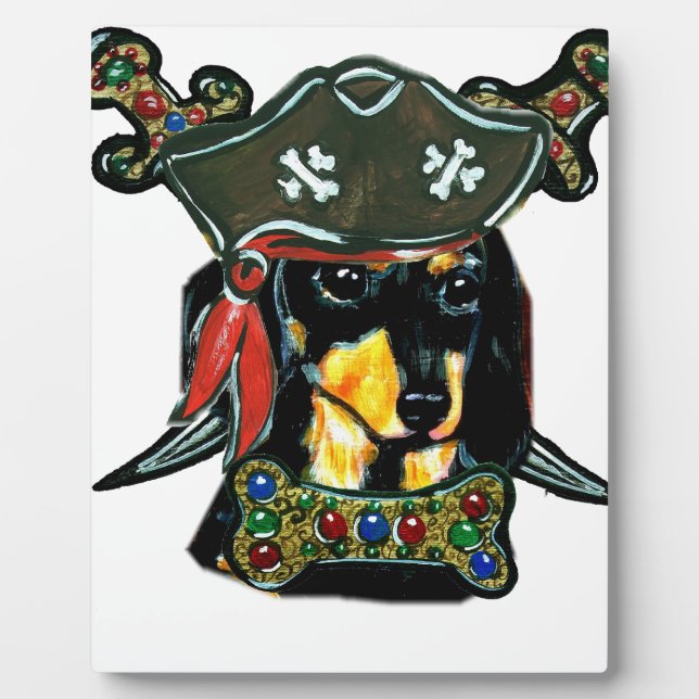 Pirate Dachshund Plaque (Front)
