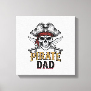 Pirate Dad Skull Sword Vintage Engraving Shirt_1 Canvas Print