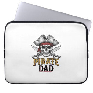 Pirate Dad Skull Sword Vintage Engraving Shirt_1 Laptop Sleeve
