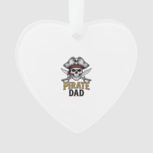 Pirate Dad Skull Sword Vintage Engraving Shirt_1 Ornament