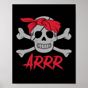 Pirate Dead Skull Wih Eye Patch Halloween  Poster