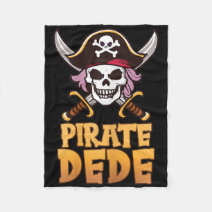 Pirate Dede Funny Captain Matching Grandma Hallowe Fleece Blanket