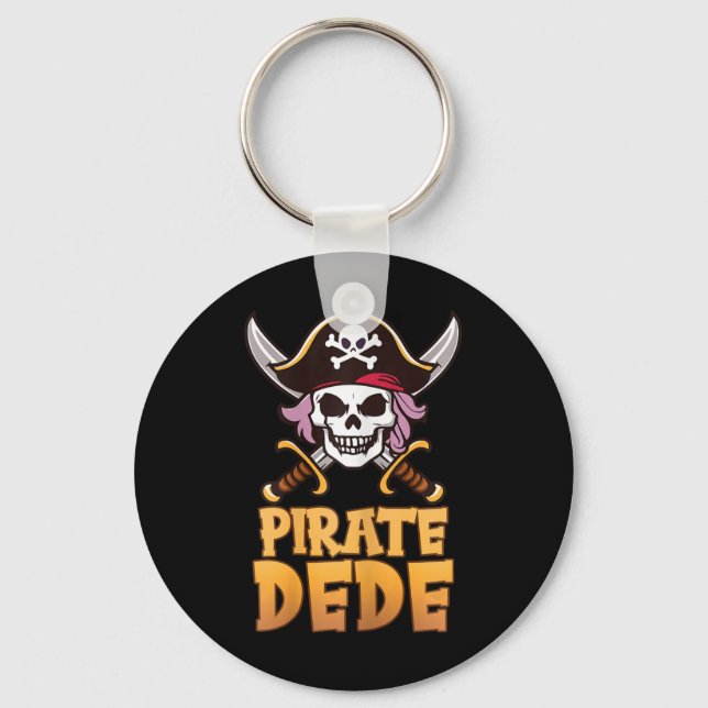 Pirate Dede Funny Captain Matching Grandma Hallowe Key Ring (Front)