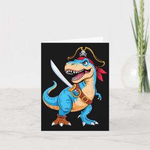 Pirate Dinosaur T Rex Boys Kids Funny Halloween Co Card