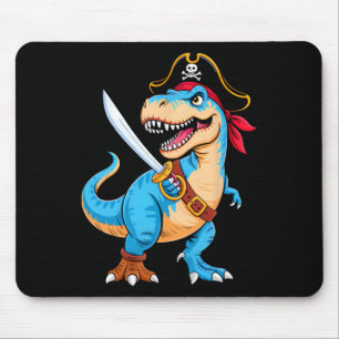 Pirate Dinosaur T Rex Boys Kids Funny Halloween Co Mouse Pad