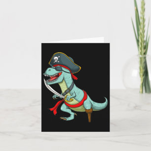 Pirate Dinosaur T Rex Fun Tyrannosaurus Halloween  Card