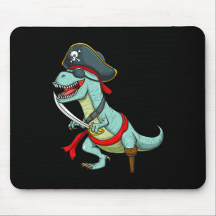 Pirate Dinosaur T Rex Fun Tyrannosaurus Halloween  Mouse Pad