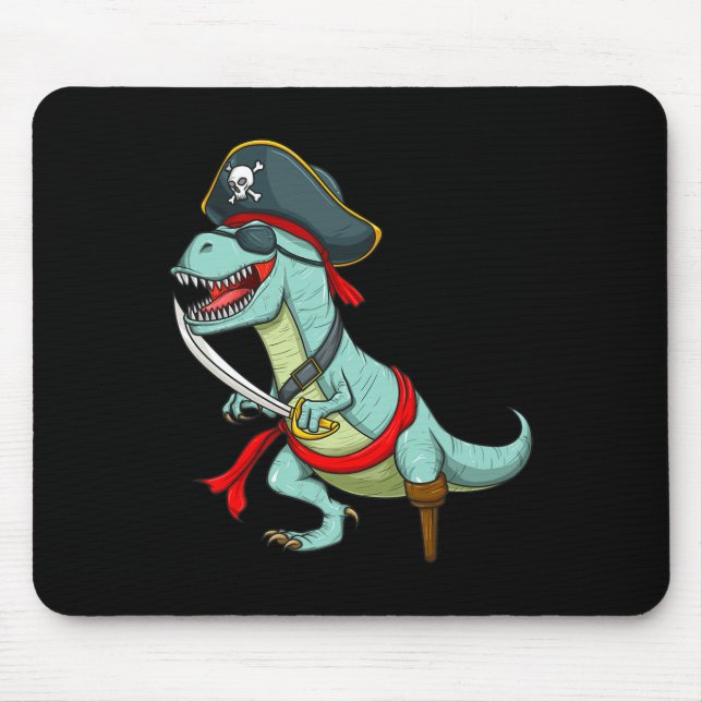 Pirate Dinosaur T Rex Fun Tyrannosaurus Halloween  Mouse Pad (Front)