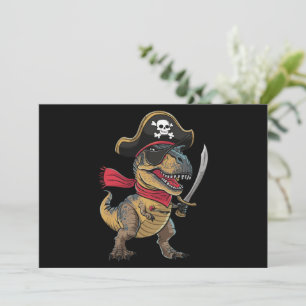 Pirate Dinosaur T-Rex Funny Halloween Costume Invitation