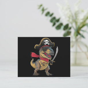 Pirate Dinosaur T-Rex Funny Halloween Costume Postcard
