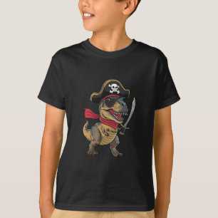 Pirate Dinosaur T-Rex Funny Halloween Costume T-Shirt