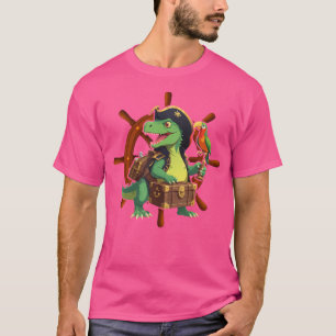 Pirate Dinosaur T Rex Funny Tyrannosaurus Hallowee T-Shirt