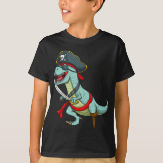 Pirate Dinosaur T Rex Funny Tyrannosaurus Hallowee T-Shirt