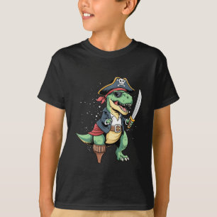 Pirate Dinosaur T Rex Funny Tyrannosaurus Hallowee T-Shirt