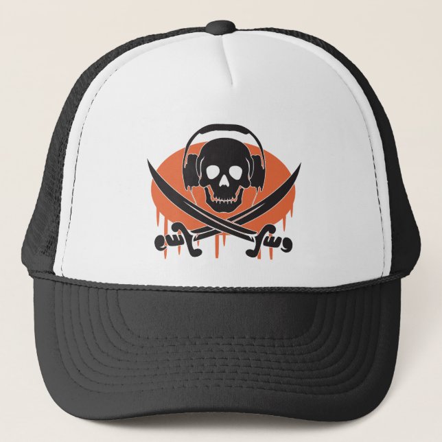 Pirate DJ Trucker Hat (Front)
