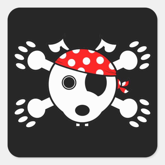 Pirate Dog Square Sticker (Front)