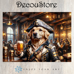 Pirate Dog Tavern Decoupage Tissue Paper
