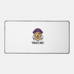 Pirate Dog Vintage Engraving Shirt Design_1 Desk Mat