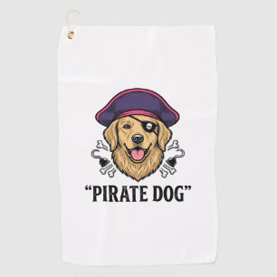 Pirate Dog Vintage Engraving Shirt Design_1 Golf Towel