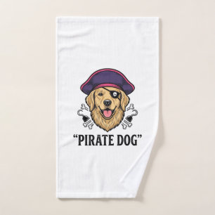 Pirate Dog Vintage Engraving Shirt Design_1 Hand Towel