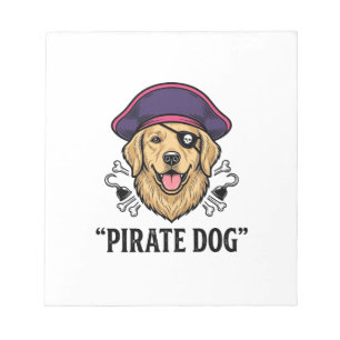 Pirate Dog Vintage Engraving Shirt Design_1 Notepad