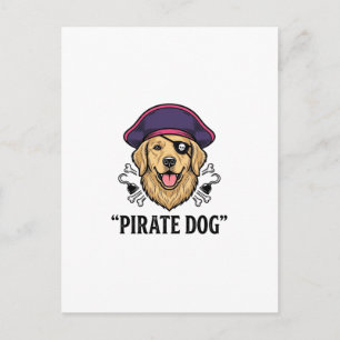 Pirate Dog Vintage Engraving Shirt Design_1 Postcard