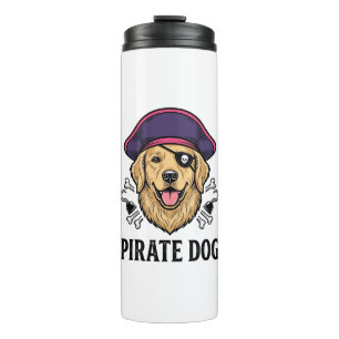 Pirate Dog Vintage Engraving Shirt Design_1 Thermal Tumbler