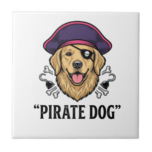 Pirate Dog Vintage Engraving Shirt Design_1 Tile