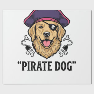 Pirate Dog Vintage Engraving Shirt Design_1 Wrapping Paper