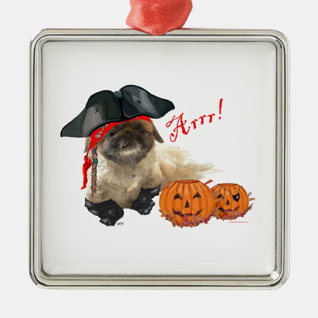 Pirate Doggie Metal Tree Decoration (Front)