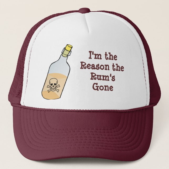 Pirate Drinks all the Rum Trucker Hat (Front)