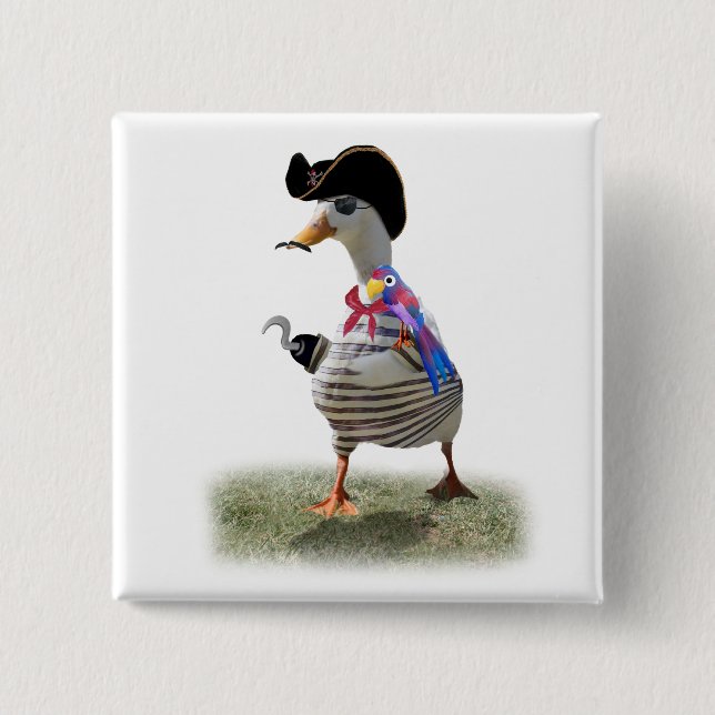 Pirate Duck 15 Cm Square Badge (Front)