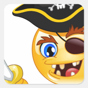 pirate emoji square sticker