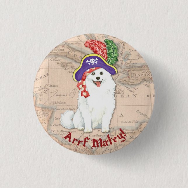 Pirate Eskie Pinback Button (Front)
