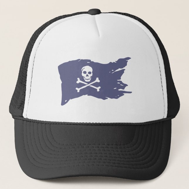 Pirate Flag, Add Text Letters Adjustable Hat (Front)
