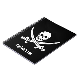 Pirate Flag Captain's Log Custom Notebook