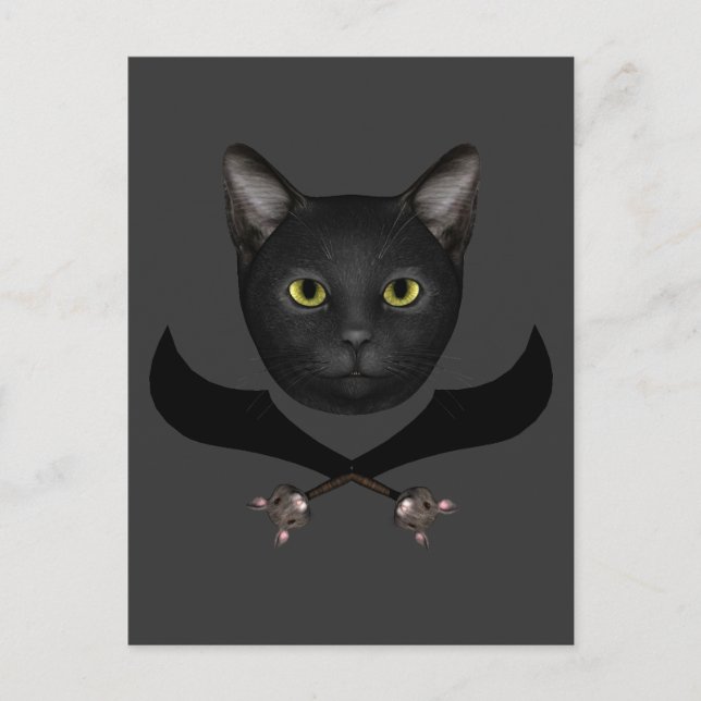 Pirate Flag Cat Postcard (Front)