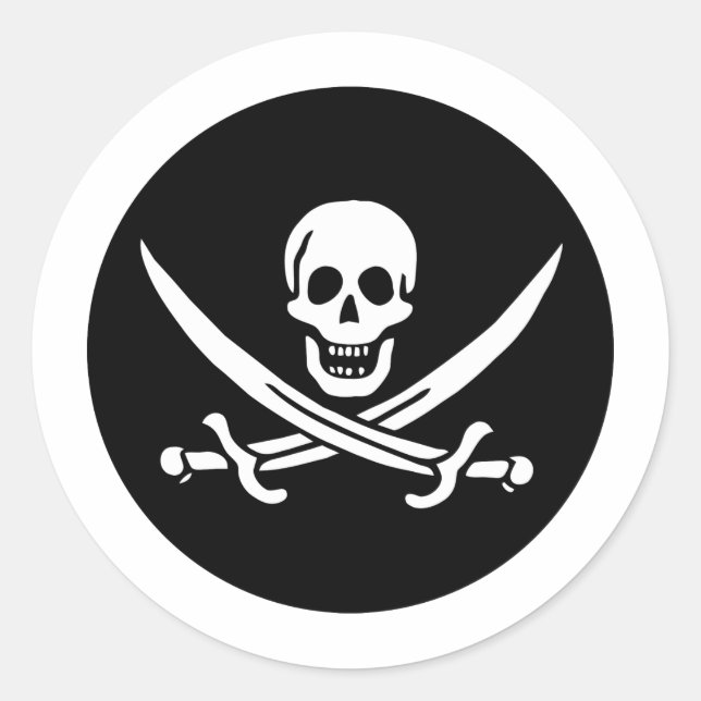 Pirate Flag Classic Round Sticker (Front)