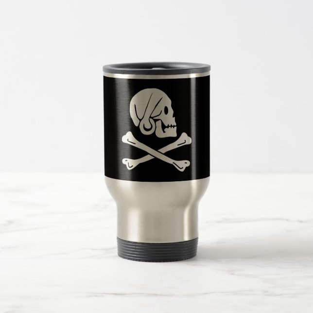 Pirate Flag - Jolly Roger Travel Mug (Center)