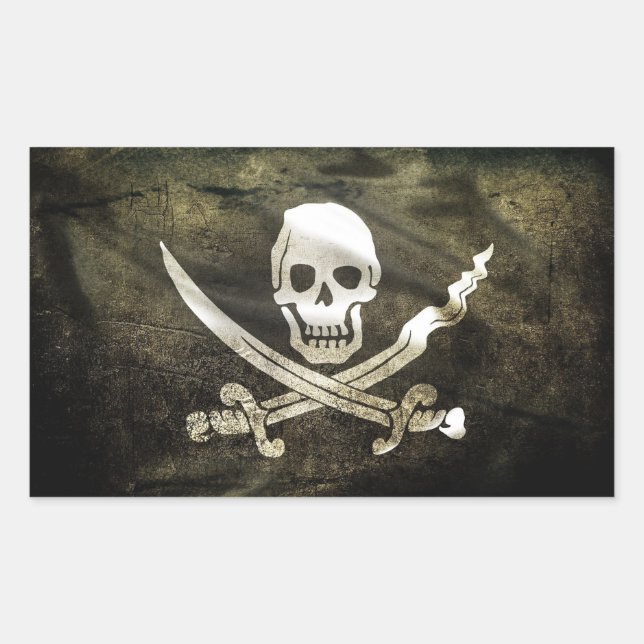 Pirate flag rectangular sticker (Front)