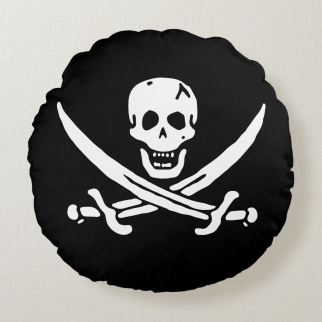Pirate Flag Round Cushion (Front)
