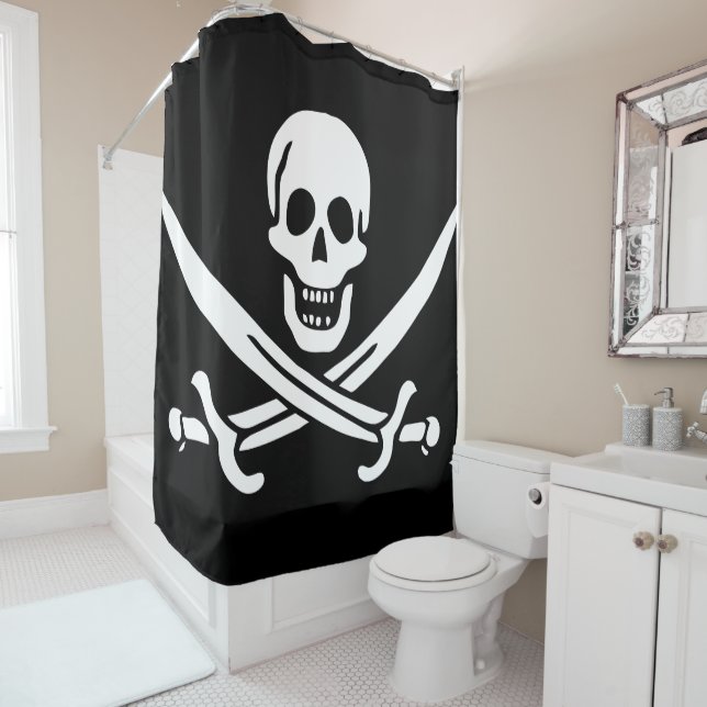 Pirate Flag Shower Curtain (In Situ)