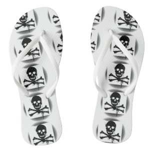Pirate Flag Skull and Crossbones Jolly Roger Jandals