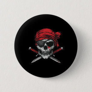 Pirate Flag Skull And Crossbones Skeleton Graphic 6 Cm Round Badge