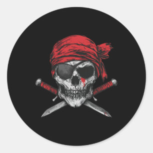 Pirate Flag Skull And Crossbones Skeleton Graphic  Classic Round Sticker