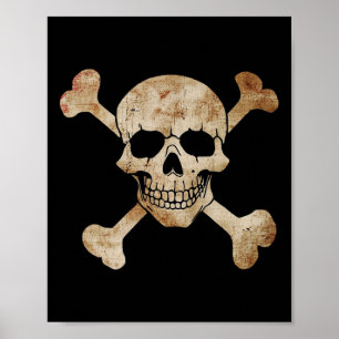 Pirate Flag Skull And Crossbones Skeleton Graphic  Poster