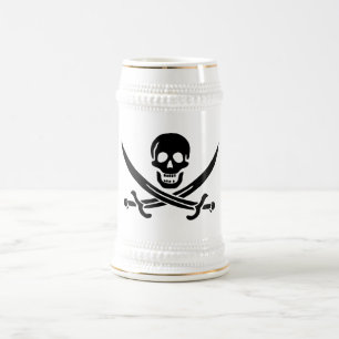 Pirate Flag Skull Crossed Swords Beer Stein