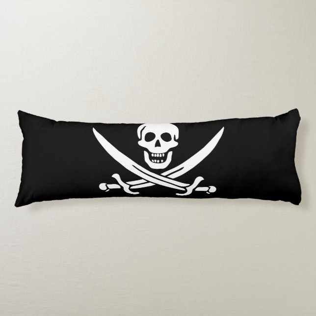 Pirate Flag Skull Crossed Swords Body Cushion (Front)