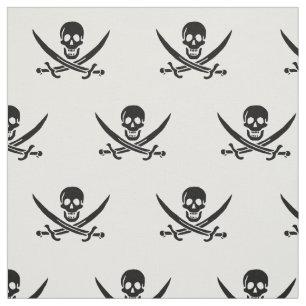 Pirate Flag Skull Crossed Swords Fabric
