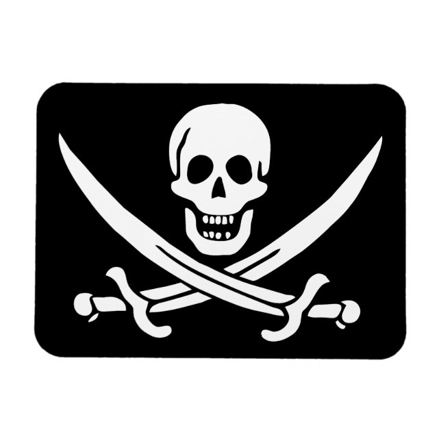 Pirate Flag Skull Crossed Swords Magnet (Horizontal)